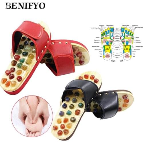 Massage Shoes 2021 Newly Natural Pebble Stone Foot Massager Slippers Reflexology Care Blood Activating Foot Acupuncture Point