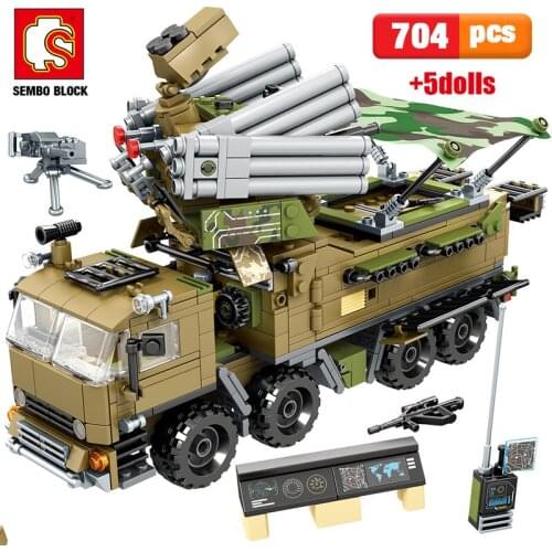 SEMBO SWAT Team WW2 Helicopter Model Building Blocks Military Tank Truck City Police Figures Bricks Toys For Children