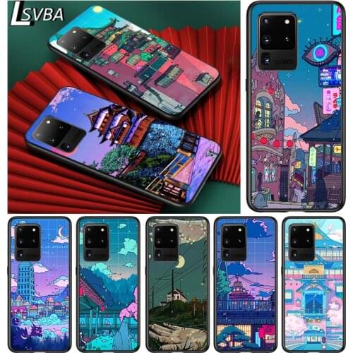 Art Pixel Aesthetic for Samsung S20 FE Ultra Plus A91 A81 A71 A51 A41 A31 A21 A11 A72 A52 A12 Soft Black Phone Case