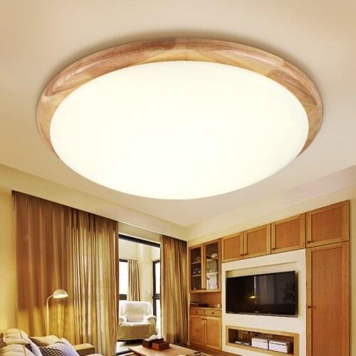 Solid Wooden bedroom lamp round wood logs Nordic Korean led style wooden ceiling lights balcony ceiling lamps MZ153