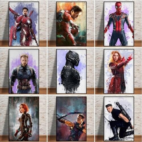 Marvel Poster Iron Man Watercolor 5d Diamond Painting Cross Stitch Kits Mosaic Diamond Embroidery for Living Room Diy Home Decor