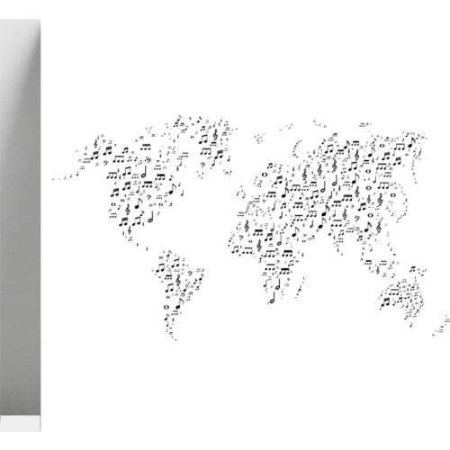 Music Note World Map Transparent Silicone Stamp For DIY Scrapbooking/Photo Album Decorative Card Making Clear Stamps Supplies