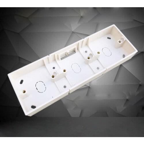 PVC Flame Retardant 86 Type Universal Wire Junction Box Wall Switch Socket Mounted 3-Gang Bottom Box 258*86*34mm