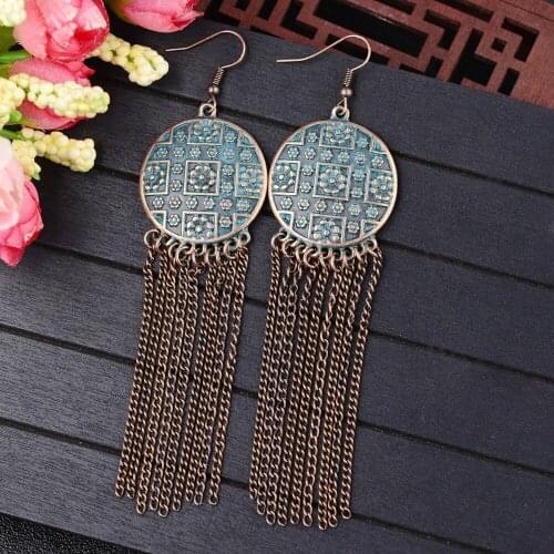 Gypsy Vintage Long Tassel Earrings for Women Bohemian Hippie Jewelry indian pendientes Statement Earring Tribal Nepal Afghan