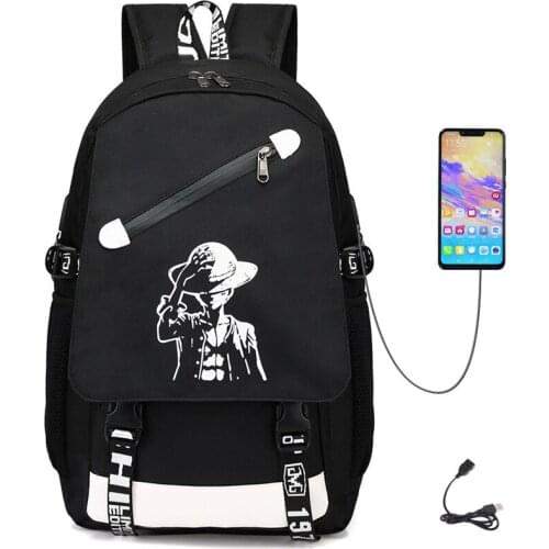 Game fortress luminous usb charging backpack trendy male Korean college student bag simple and versatile computer bag zipper