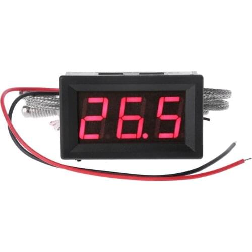 DC 4-28V K Type M6 Probe Thermocouple Thermometer Embedded High Temperature Sensor Meter Tester Digital LED Display with Cable