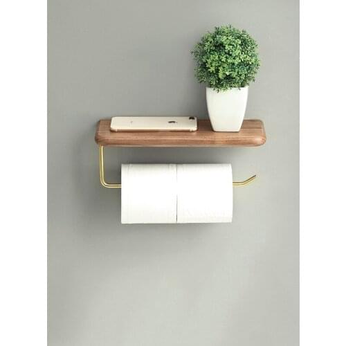Paper Towel Rack Mobile Phone Rack Bathroom Vertical Solid Wood Toilet Paper Toilet Paper Rack Wall Hanging Object
