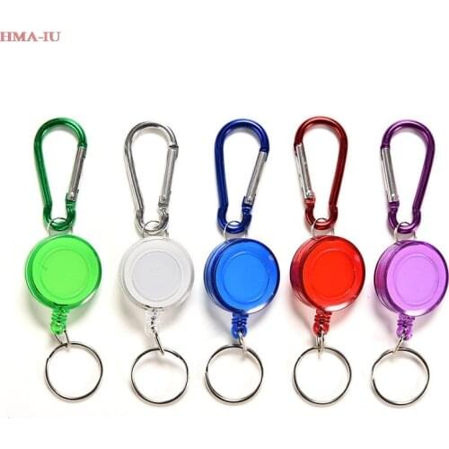 Retractable Pull Badge Reel ID Lanyard Name Tag Card Badge Holder Reels Zinc Alloy ABS Plastic Key Ring Clips