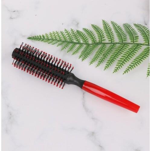 Women Girls Plastic Roll Round Curly Hair Comb Cylinder Pear Flower Round Hairdressing Massager Brush Beauty Salon Styling Tool