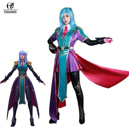 ROLECOS LOL Battle Academy Cosplay Leona Cosplay Costume for Women Halloween Uniform Leona Costume Girl Outfit Full of Set