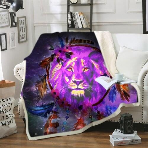 Animalsby JoJoesArt coral plush sofa blanket printed thin quilt bedding Sherpa blanket children gift c