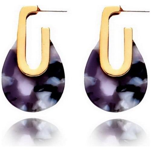 ZWPON Fashion Resin Acetate Teardrop Hoop Earrings Fashion Women Chunky Statement Earrings Designer Designer Jewelry Wholesale