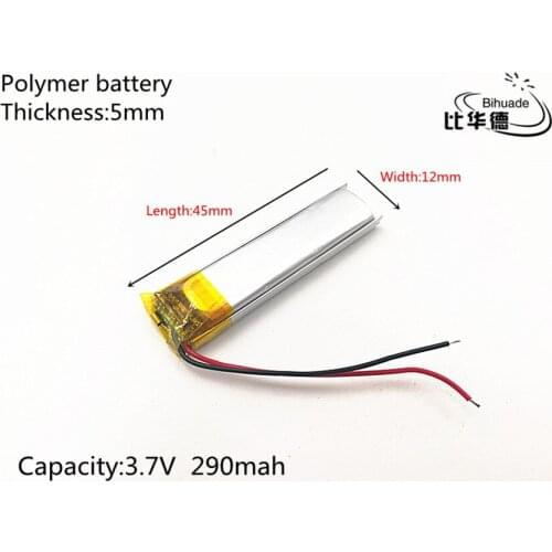 1pcs/lot 3.7V 290mAh 501245 Lithium Polymer Li-Po li ion Rechargeable Battery cells For Mp3 MP4 MP5 toy mobile bluetooth