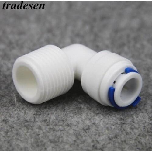 1pcs RO Water Plastic Pipe Fitting Elbow 1/8“ 1/4" 3/8" 1/2” Male to I.D6.5mm I.D9.5mm Reverse Osmosis System Quick Coupling