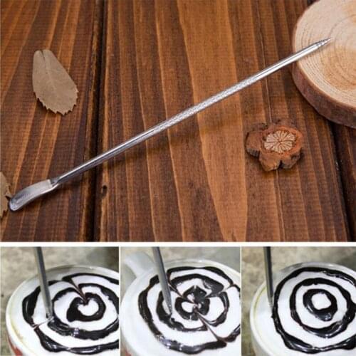 1Pc Garland Needle Kitchen Cafe Tools Garland Needle Stainless Steel Barista Cappuccino Latte Espresso Coffee Decorating Pen