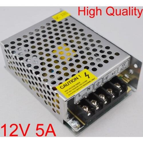 1pcs High Quality 12V 5A DC 60W Universal Regulated Switching Power Supply 12V LED Driver