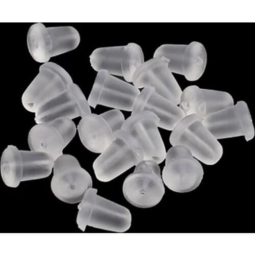 100pcs Rubber Earring Back Silicone Round Ear Plug Blocked Caps Earrings Back Stoppers For DIY Parts Jewelry Findings Making