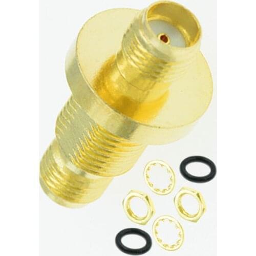 100pcs SMA Female Jack to SMA Jack Female Bulkhead Panel Mount O-Ring Straight Connector Goldplated