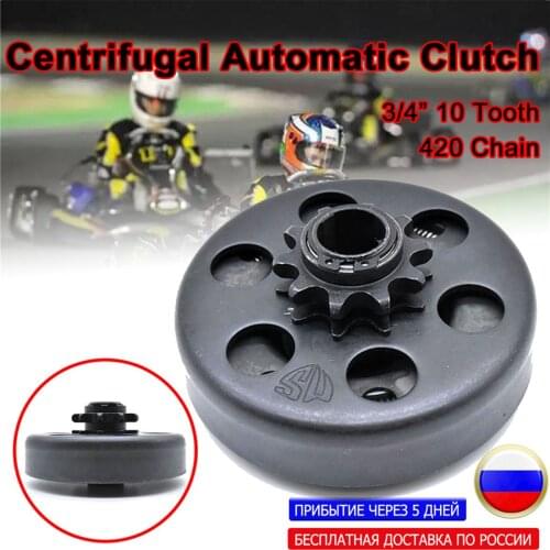 19mm Automatic Clutch 3/4" GO Kart Fun Centrifugal 10 Tooth 420 Chain for Karting