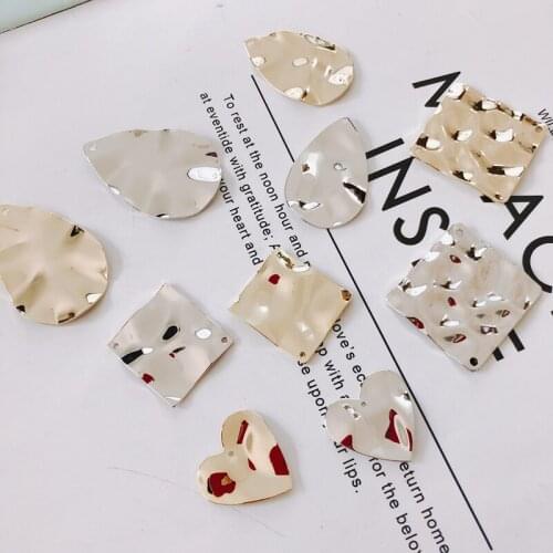 2 Pieces / Square Diamond Leaf Piecesk goldbead capsearings fashion jewelry connectors for jewelry making jewelrymaking supplies