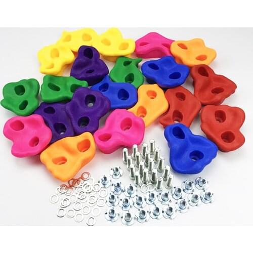 20 Pcs Indoor Outdoor Wall Stones Toys Playground Without Screws Children Grip Kids Small Backyard Climbing Rock Set Assorted