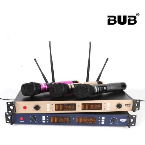 2016 Bub u-9988 UHF professional wireless microphone system household ktv Wireless Frequency 600-700MHz
