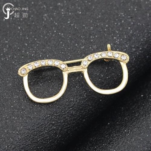 2018 Fashion Jewelry Korean Crystal Glasses Brooch Lapel Pin Men Brooch Hijab Pins Broches Vintage Rhinestone Brooch For Women