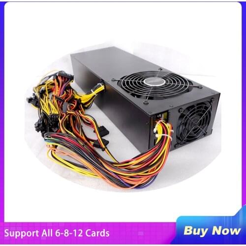 2200W For Mining Power Supply,Support All 6-8-12 Cards Rendering 390 6 Cards 1080TI 6 Cards Fully Tested