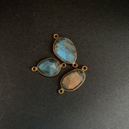 3pcs 925gold labradorite tangent plane 11.5X16.5mm