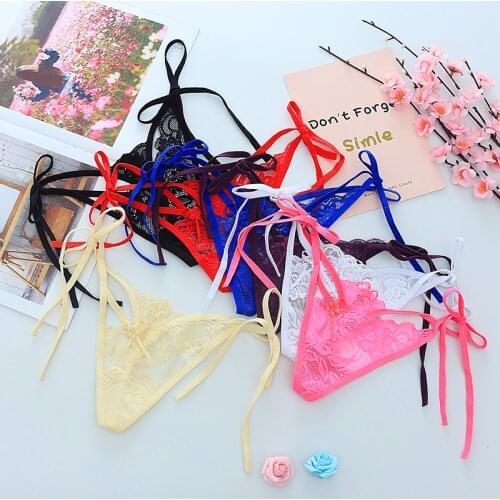 5pcs/lot bandage women lace thong panties cotton briefs underwear bikini 7 colors sexy intimates girls bragas XXS-L hot 8011P5