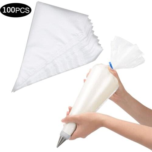 50Pcs Disposable Pastry Bag Piping Bag Icing Nozzle Fondant Cake Decorating Pastry Tips Tools Small/Medium Size Cream Bag