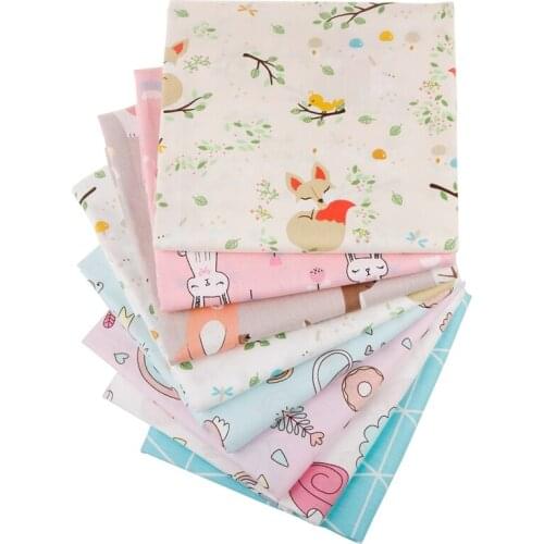 8pcs/Bag,Cartoon Series Cotton Printed Twill Fabric Patchwork Knitted Cloth DIY Apparel Sewing Quilting Baby&Children Material