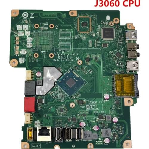 AIA30 LA-C671P For Lenovo C20-00 All-in-One Motherboard IBSWSC V1.0 00UW332 J3060 CPU