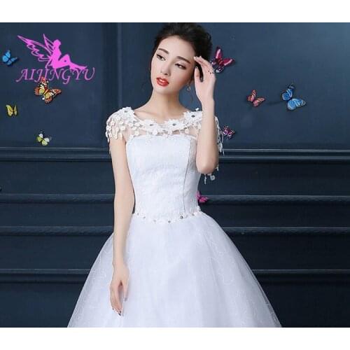 AIJINGYU 2021 sexy Customized new hot selling cheap ball gown lace up back formal bride dresses wedding dress FU128