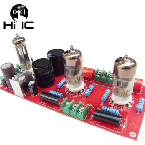 Free Shipping Tube Amp Preamp 6N3+6Z4 Vacuum Tube PreAmplifier SRPP Board Pre-amp HiFi Audio