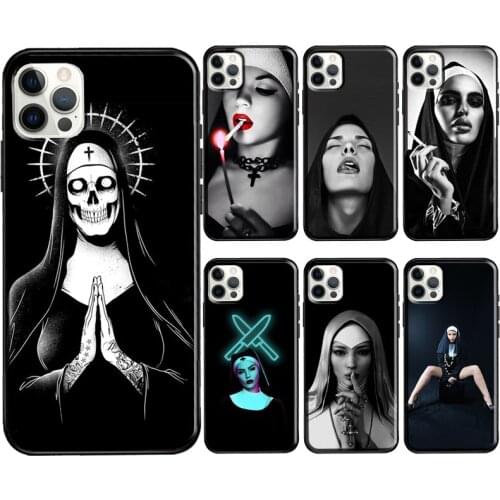 Sister Style Nun Sexy Girl Soft Cover For iPhone 12 11 Pro Max X XR XS Max 5S SE 2020 8 7 Plus 12 Mini Phone Case
