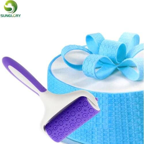 DIY Dot Fondant Strip Ribbon Cutter Plastic Sugar Craft Cake Rolling Pin Cake Decoration Embosser Roller Baking Tools For Cakes