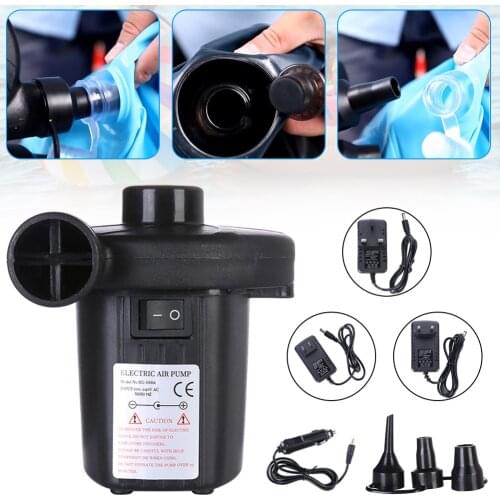 Electric Air Pump Portable Air Pump for Air Mattress, Inflatable Pool, Inflatable Boat, Inflate/Deflate Air Pump with 3 Nozzles
