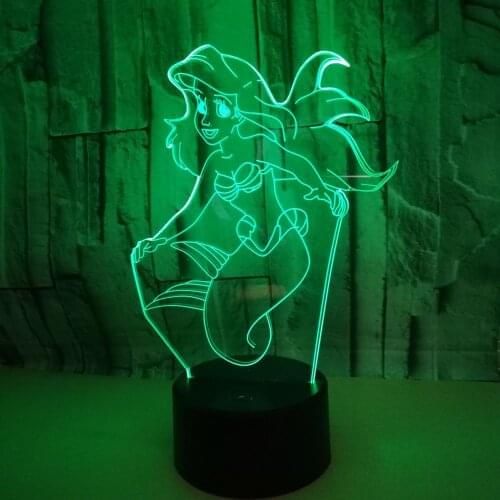 Explosion 3d Night Desk Lamp Mermaid Colorful Touch Remote Control 3d Lamp Home Decoration 3d Table Lamp