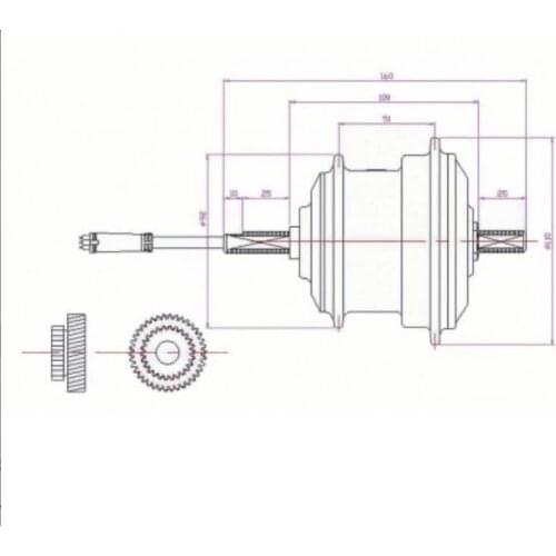 AKM-Q75SX 36V 250W EBike Front Driving Hub Motor Fork Size 100mm 36holes 36V250W ebike hub motor 201 and 328 and 260 RPM