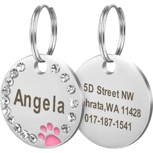 Dog Tag Personalized Pet Puppy Cat ID Tag Engraved Custom Dog Collar Accessories Customized Address Name Tag for Dogs Cats