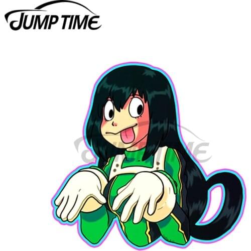 JumpTime 13 x3.8cm For My Hero Academia Tsu Decal Laptop Occlusion Scratch Trunk Car Stickers Refrigerator Windshield Decoration