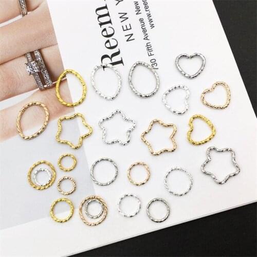 100pcs 8 10 12 15 18 20mm Twisted Round Plum Flower Closed Jump Rings Connector For DIY Charms Spacer Beads Jewelry Findings