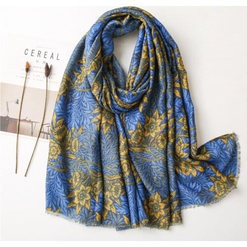 Ladies Fashion African Ethnic Yellow Floral Viscose Shawl Scarf Winter Muffler Headband Foulards Sjaal Wrap Hijab Snood 180*90Cm