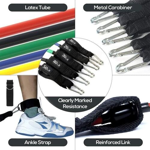 Resistance Bands Set Yoga Pull Loop Workout Muscle Exercise Latex Door Anchor Home Gym Equipment Fitness Boxing Training