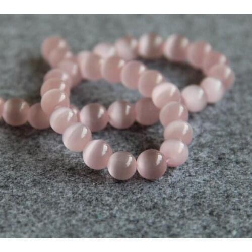 Nouveau 10mm mexicain oeil de chat Imitation rose opale calcédoine perles en vrac bricolage accessoires manuels 15 "conception d