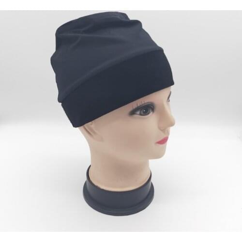 11.11 SALE Black color wig grip cap with velvet headband around for cancel patients comfortable and elastic caps