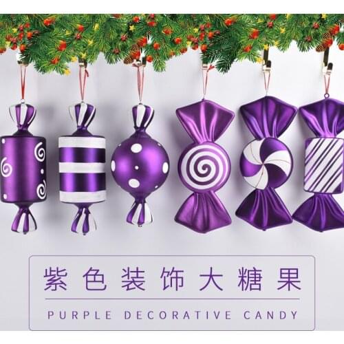 Festive decorations purple 40CM painted candy pendants wedding shopping mall photography scene layout candy pendants