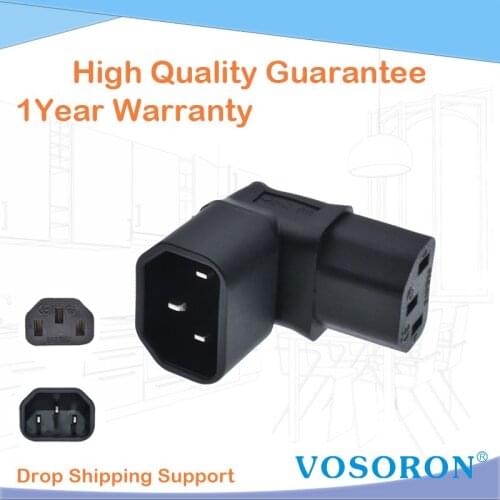 Right Angled IEC Adapter,UP Angled IEC 320 C14 to C13 Adapter for lcd wall mount TV,C13 to C14,IEC320 Converter