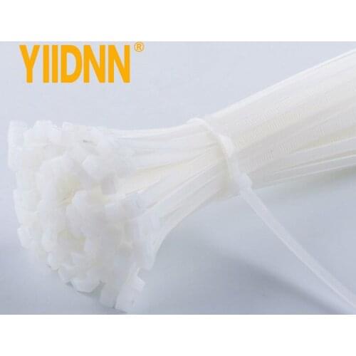 Self-locking plastic nylon tie 100 PCS white 5X300 cable tie zip wraps strap nylon cable tie set